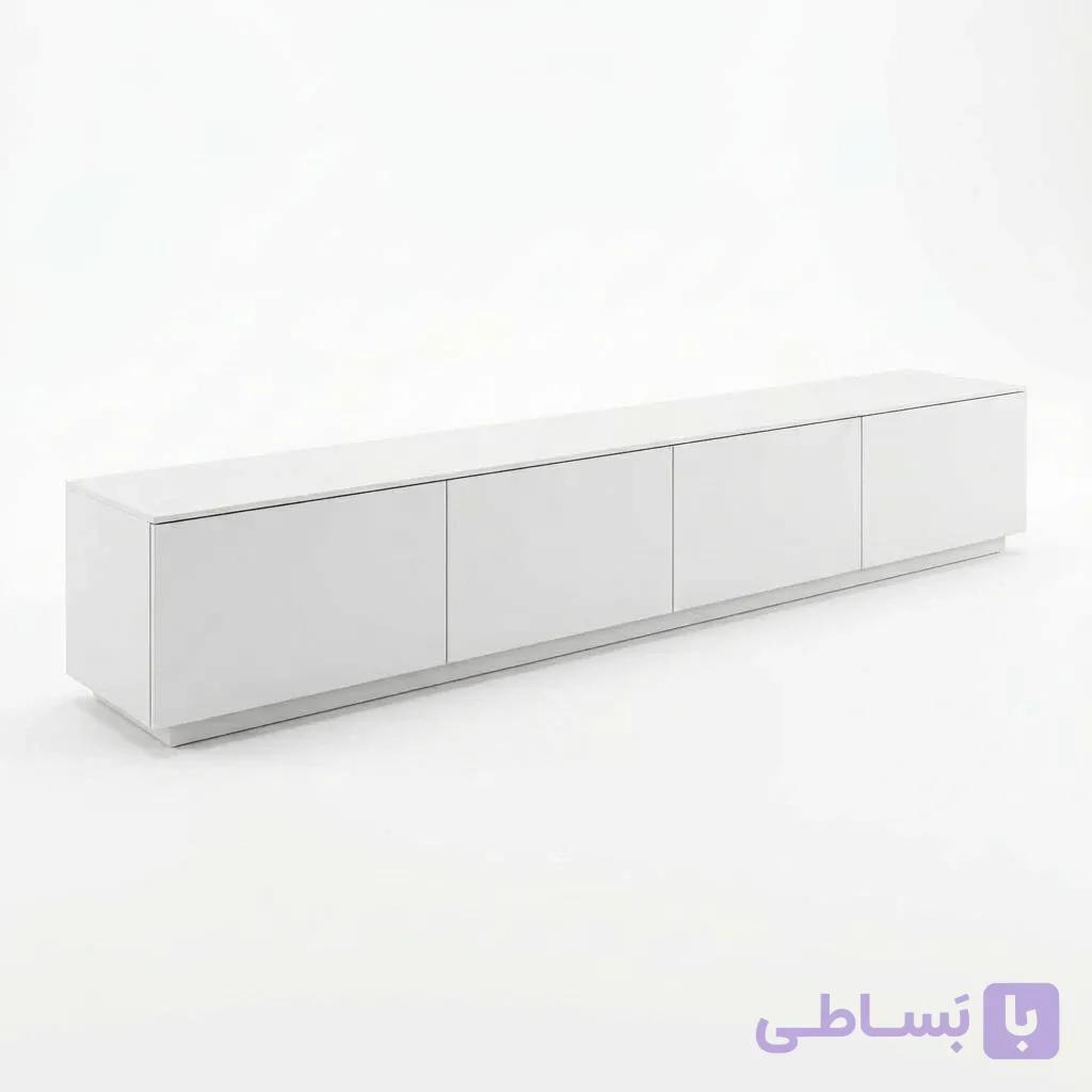میز تلویزیون ام دی اف سفید مدل سام — تصویر 1