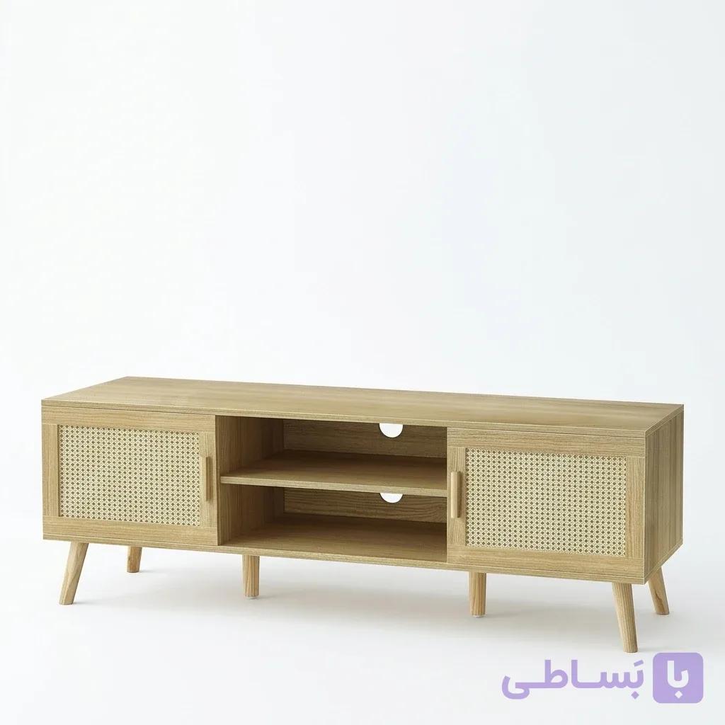 میز تلویزیون حصیری ام دی اف مدل برزین — تصویر 1