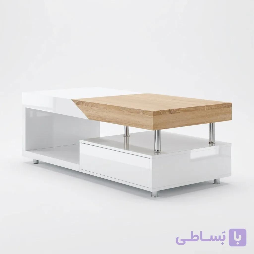میز جلو مبلی سفید مدل مازیار — تصویر 1