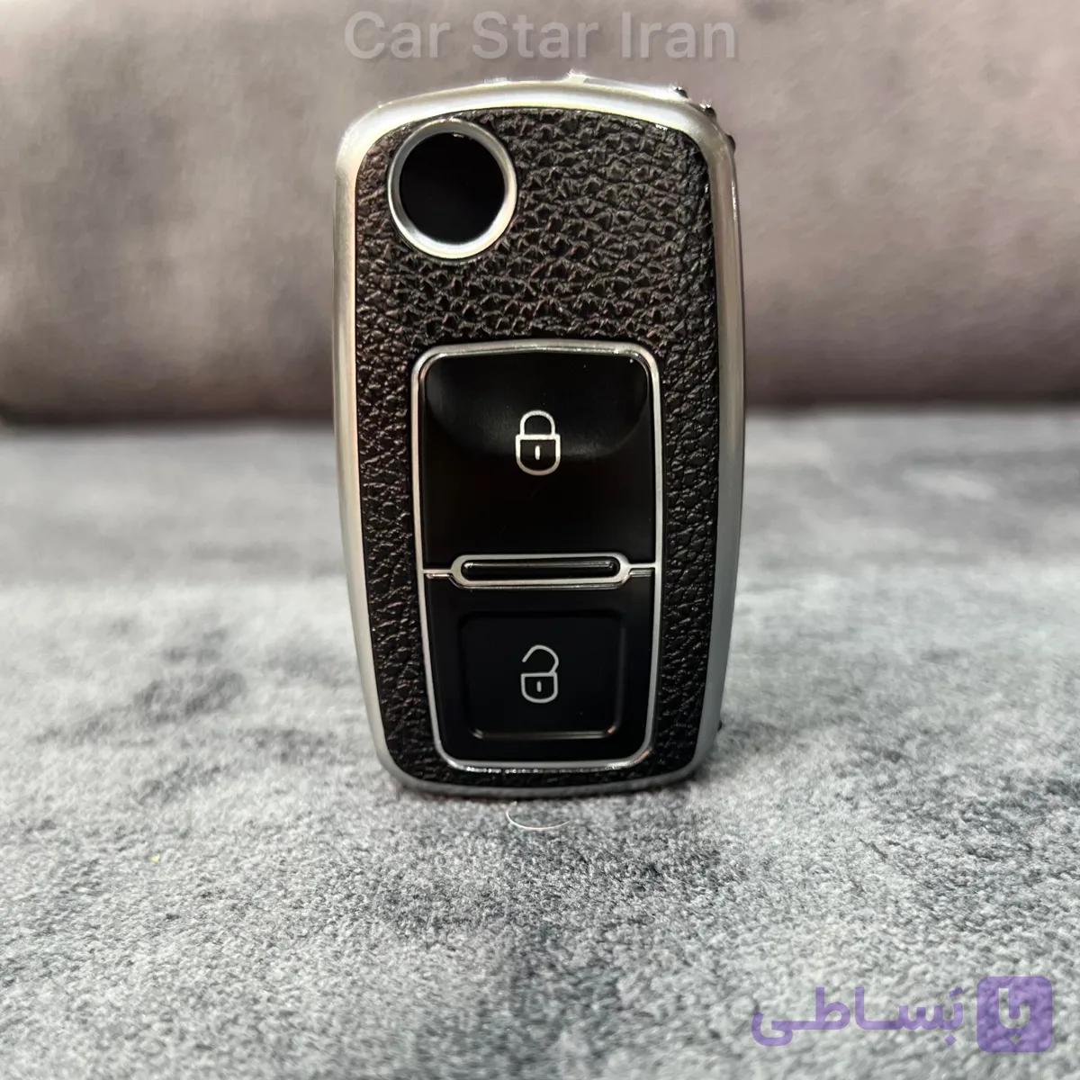 کاور سوییچ پژو طرح چرم مشکی