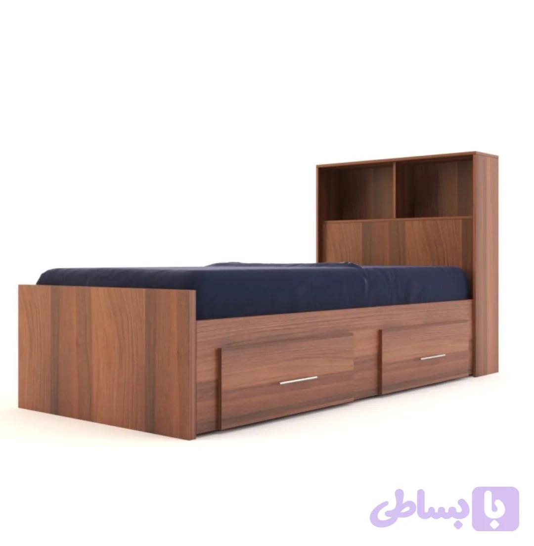 تخت خواب یک نفری جنس ملامینه کشودار