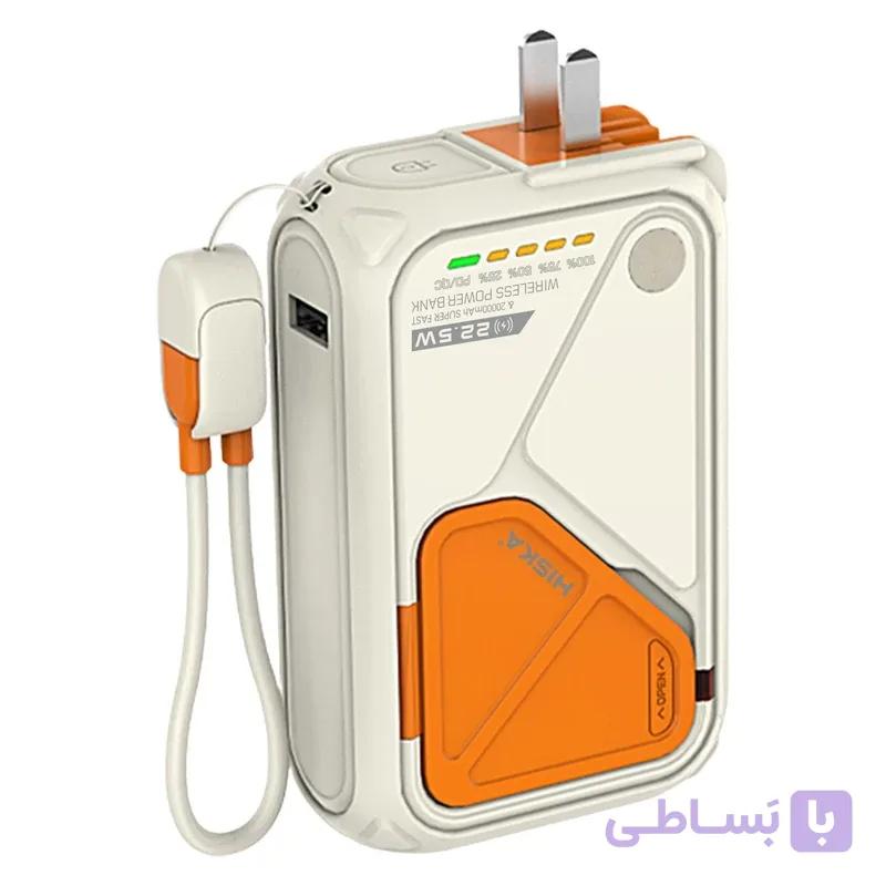 پاوربانک بی سیم هیسکا مدل HP-223PD ظرفیت 20000 میلی آمپر ساعت — تصویر 1