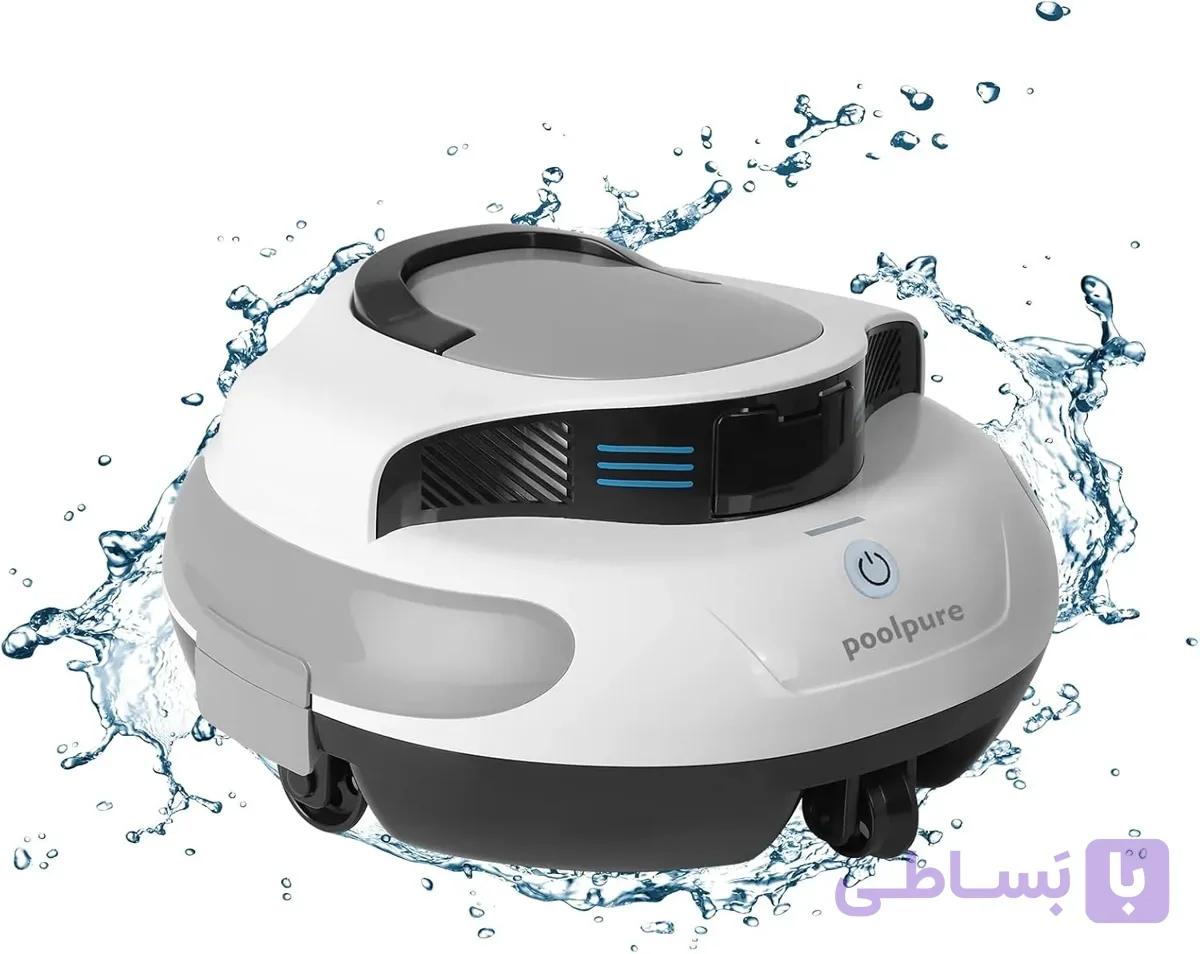 جارو رباتیک استخری POOLPURE مدل RPC100A | بی‌سیم با باتری ۵۰۰۰ میلی‌آمپرساعت — تصویر 1