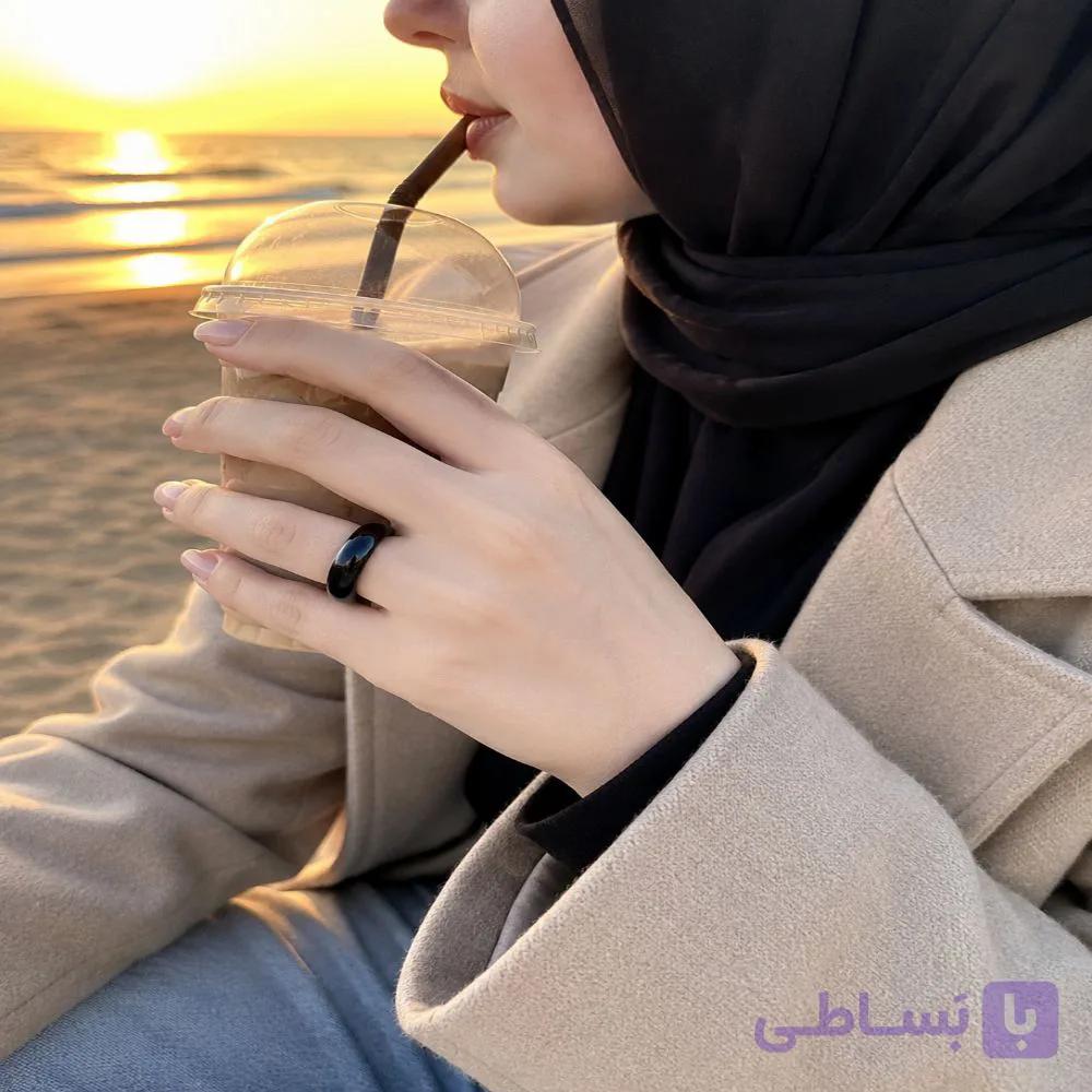 انگشتر رینگی ساده مشکی