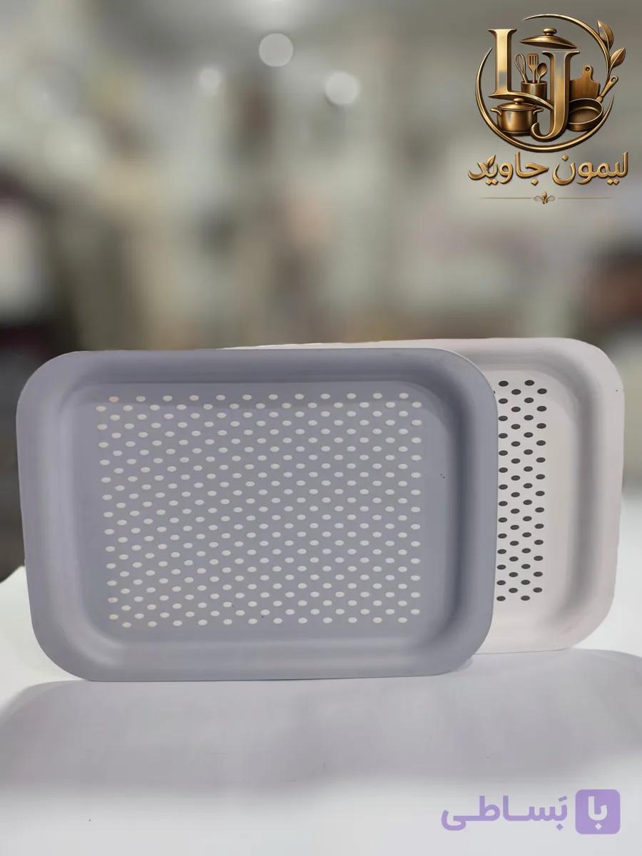 سینی دسته دار 100 درصد نشکن ضد لغزش طرح خال سایز کوچیک