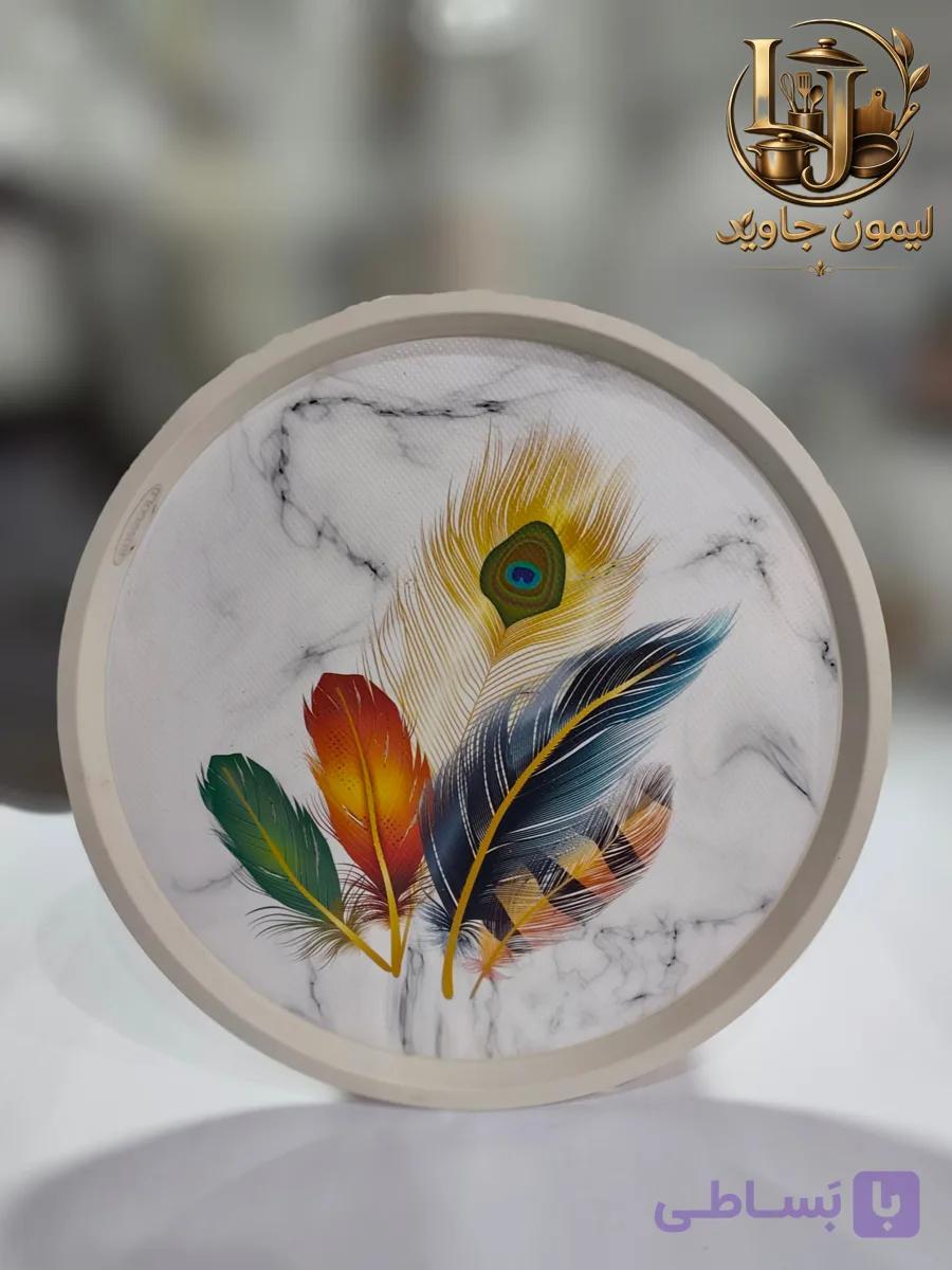 سینی تخت گرد طرح دار دایره ای برند رز گلد کد 112