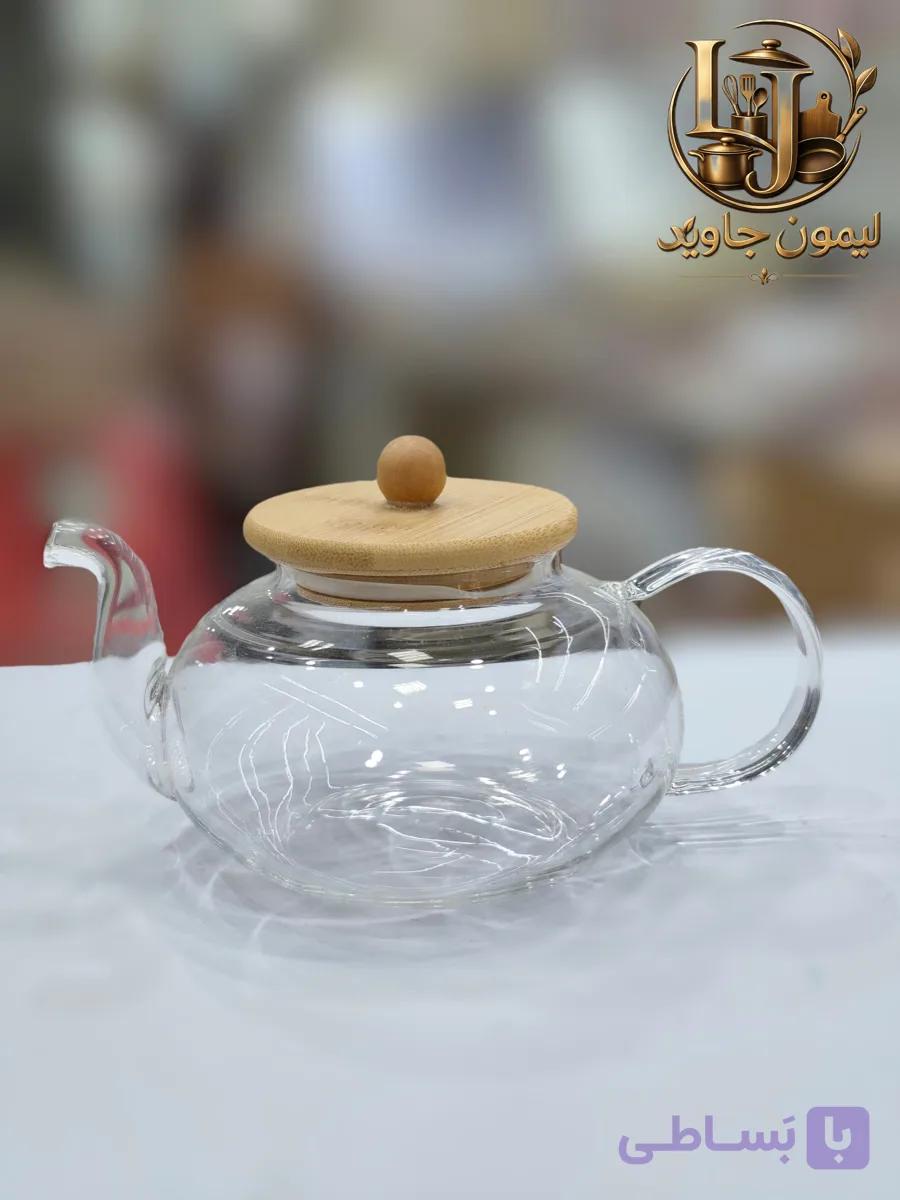 قوری پیرکس درب چوبی 800 میل شعله مستقیم