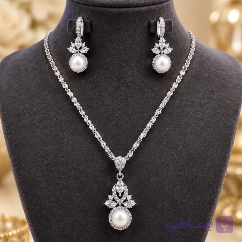 نیم ست نقره زنانه کد 121