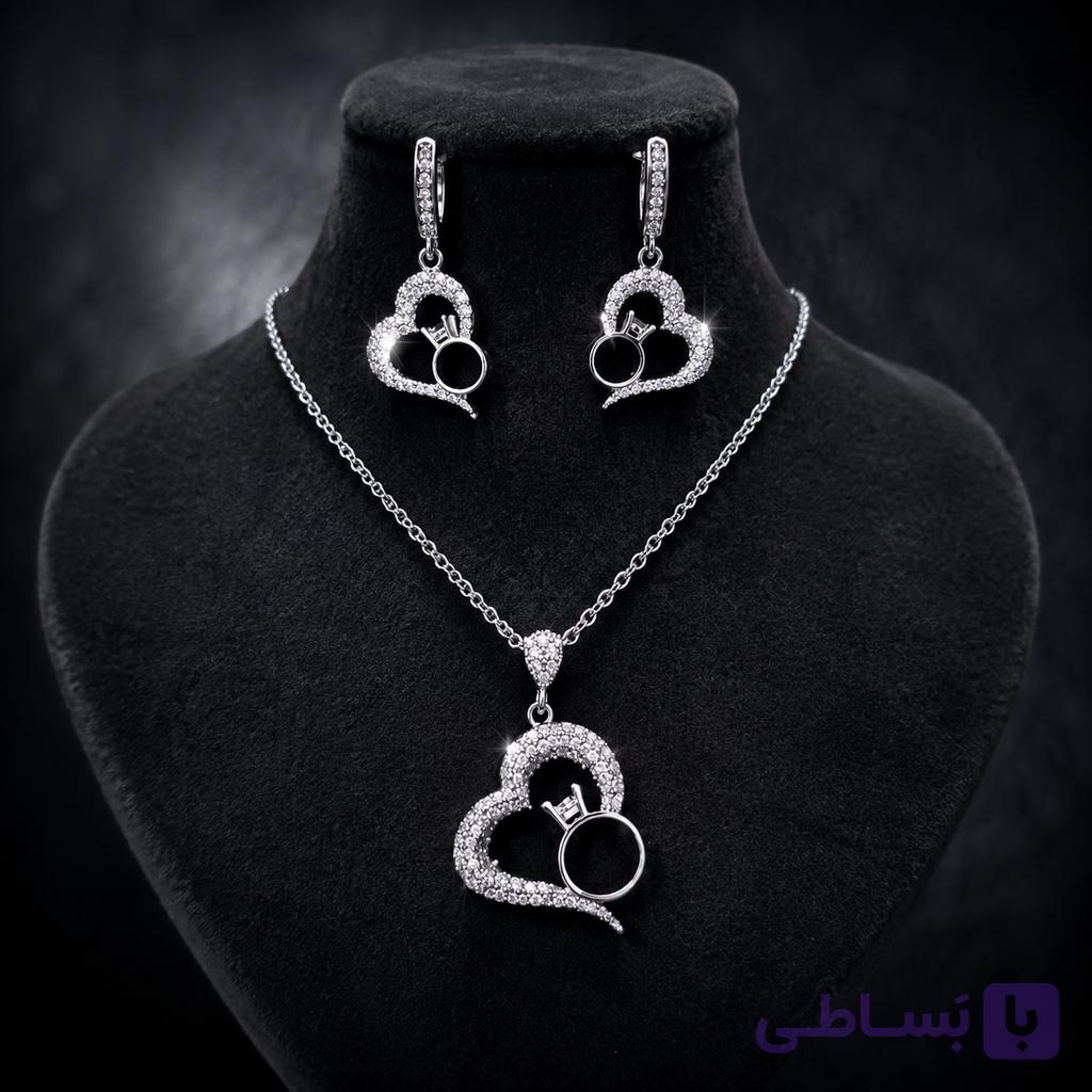 نیم ست نقره زنانه کد 119