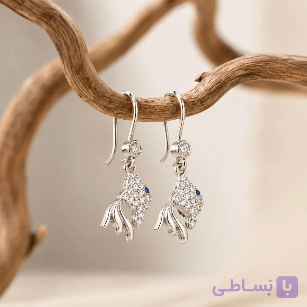 گوشواره نقره زنانه کد 111 — تصویر 1