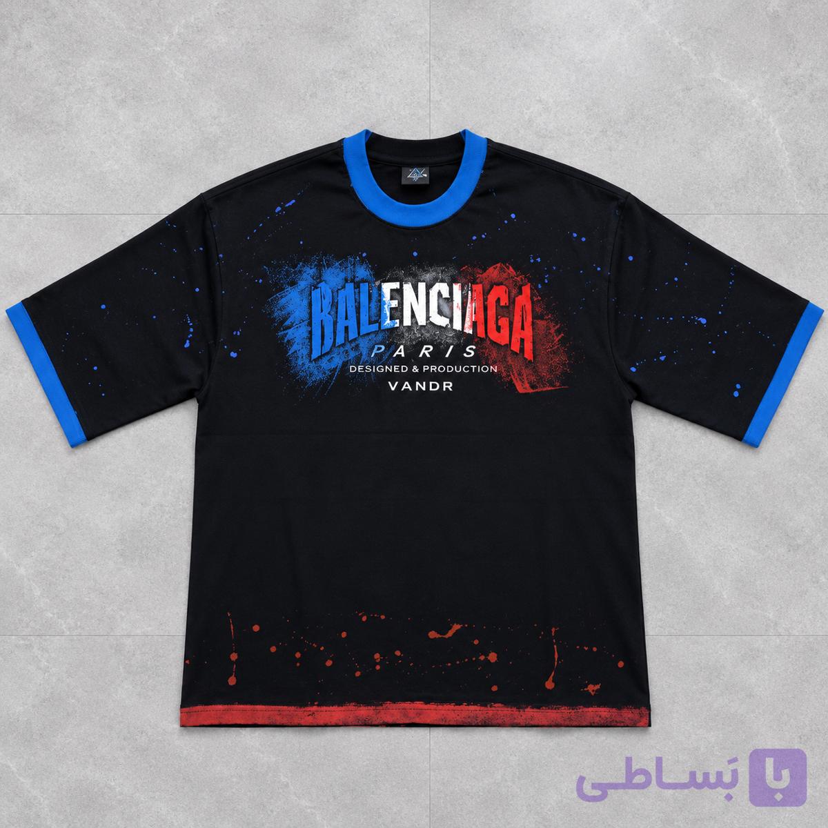 تیشرت مشکی با طرح بالنسیاگا گلدوزی شده
