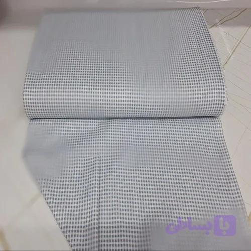 پارچه کتان نخ فیلور چهار خونه یاسی