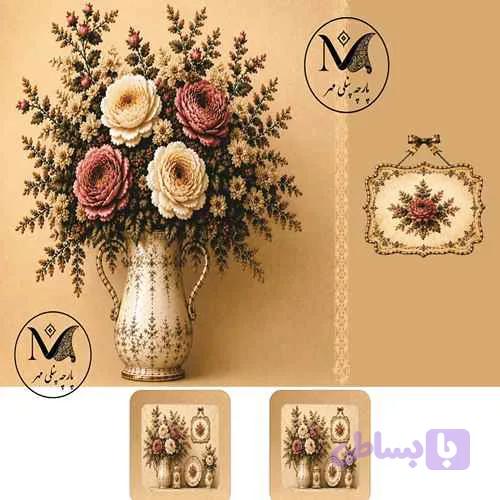 حراج نمگیر مخمل90-گلدان کرم