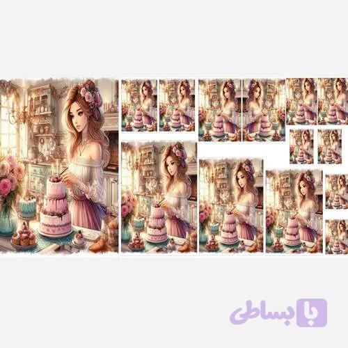 نیم ست سرویس-کیک طبقه ای