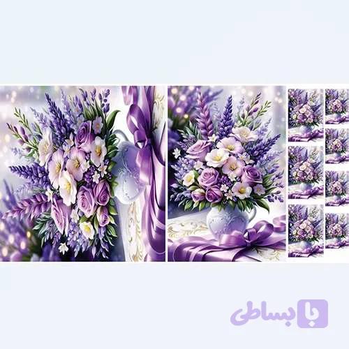 نیم ست جذاب-گلدان بنفش