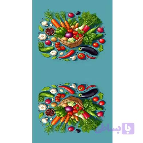 پنل سبزی-زمینه آبی فلفل
