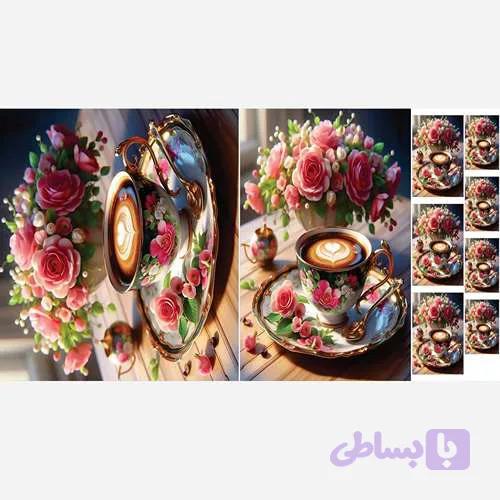 نیم ست جذاب-فنجان تیره