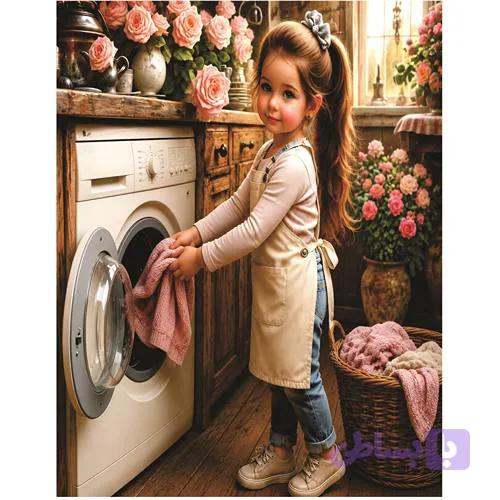 پنل لباسشویی قهوه ای تیره