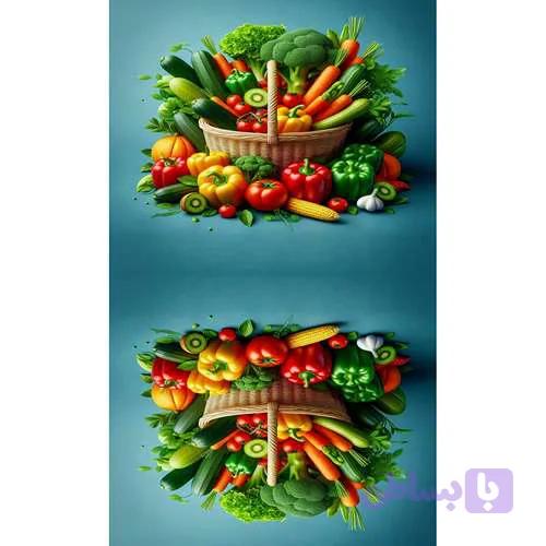 پنل سبزی-زمینه آبی بروکلی