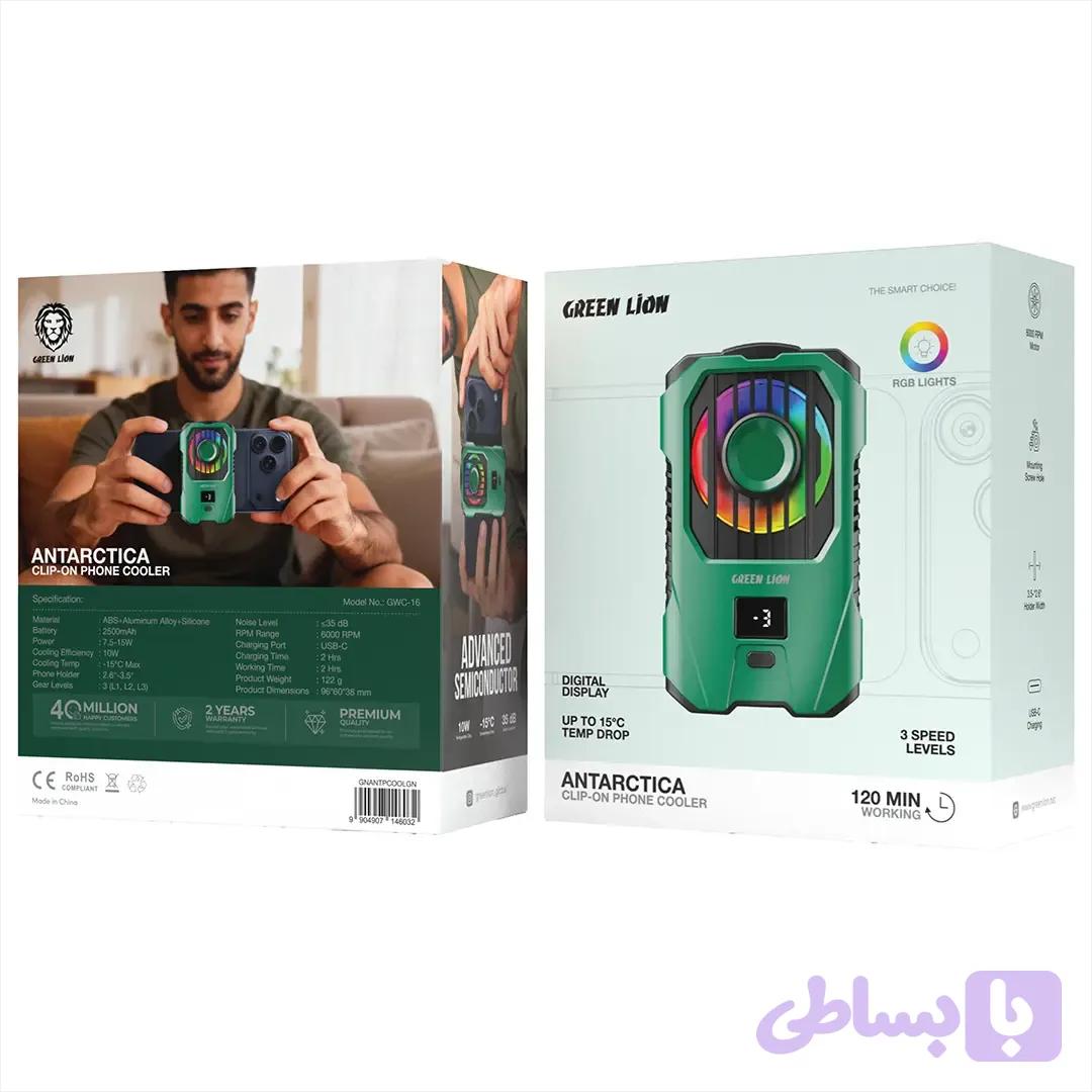 فن خنک‌کننده موبایل شارژی Green Lion مدل Antarctica Clip-On Phone Cooler
