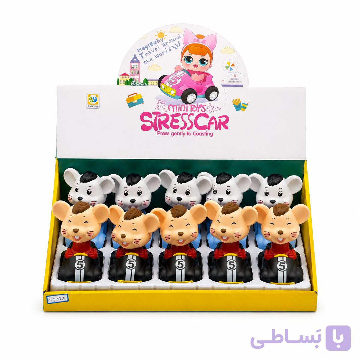 عروسک موش فشاری استرس‌گیر چرخ‌دار اسباب‌بازی (۱۰ عددی)