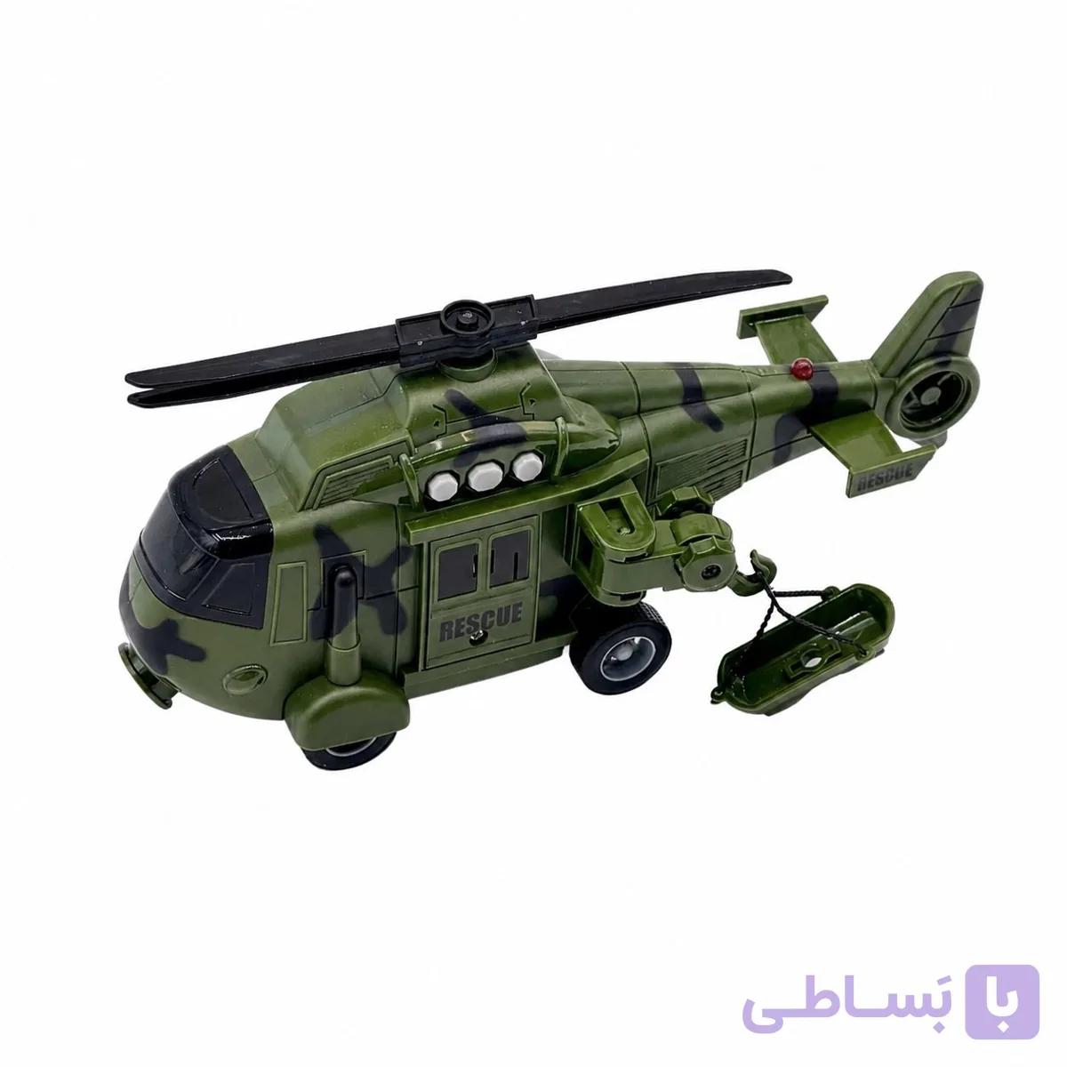 هلیکوپتر اسباب‌بازی امداد و نجات چراغ‌دار و موزیکال با پروژکتور مقیاس ۱:۲۰
