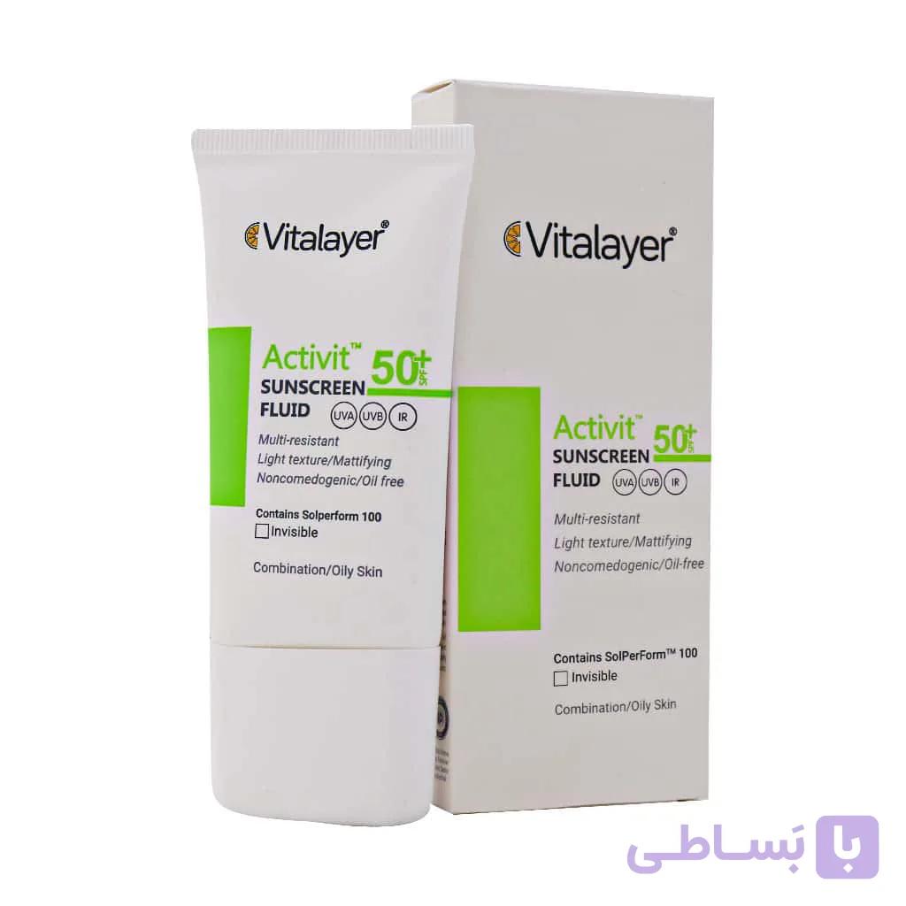 فلوئید ضد آفتاب SPF50 پوست چرب اکتی ویت ویتالیر 50 میلی لیتر — تصویر 1