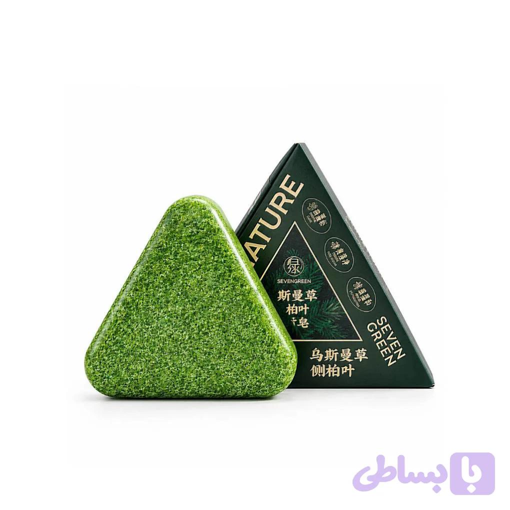 شامپو جامد مثلثی گرین نیچر مدل Sevengreen وزن ۱۲۰g