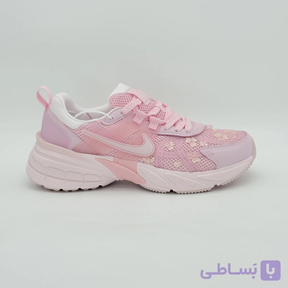 کتونی نایک وی تو کی صورتی گل‌دار | Nike V2K Run Pink Floral — تصویر 1