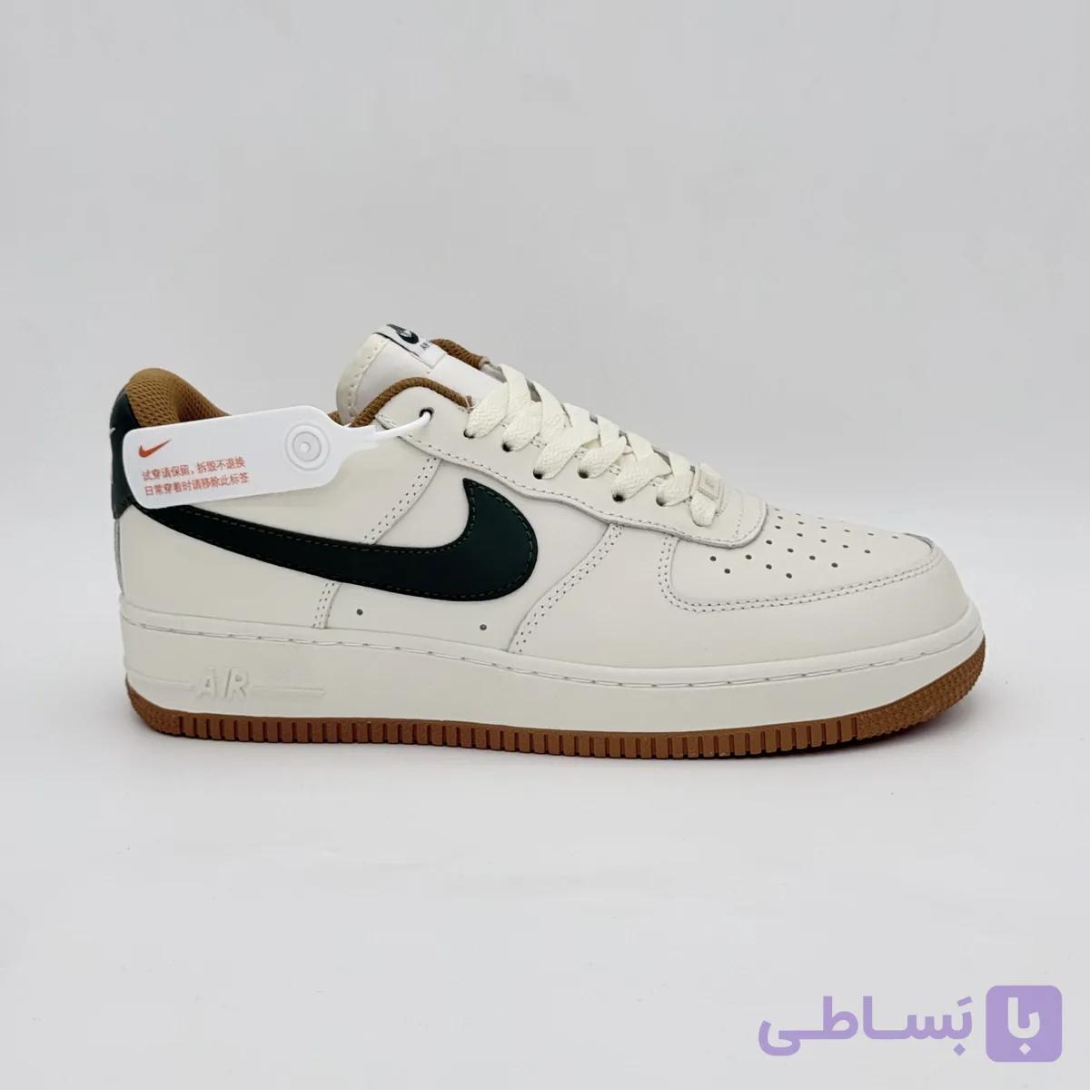 نایکی ایر فورس وان سفید شیری با زیره عسلی | Nike Air Force 1 Milk White Gum Sole — تصویر 1