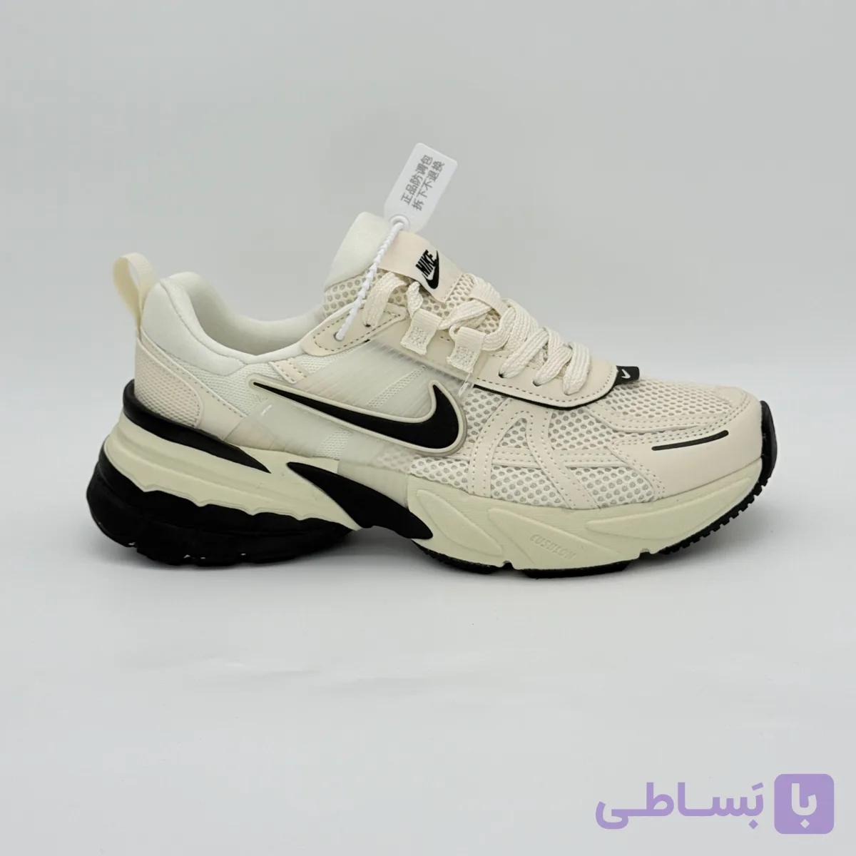 نایک وی تو کی کرم مشکی | Nike V2K Run Beige/Black — تصویر 1
