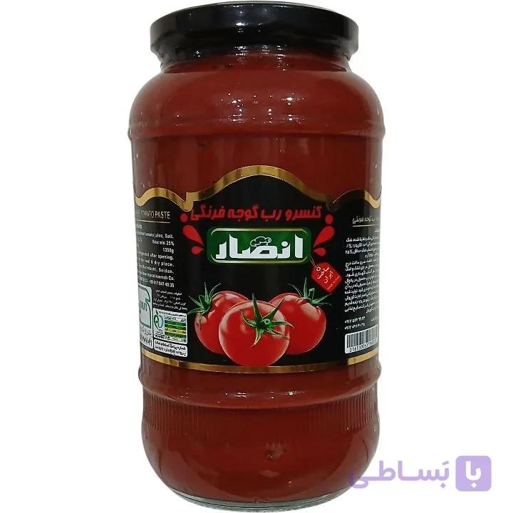 رب گوجه فرنگی شیشه ای  انصار _ 2000 گرم_ 6 عددی
