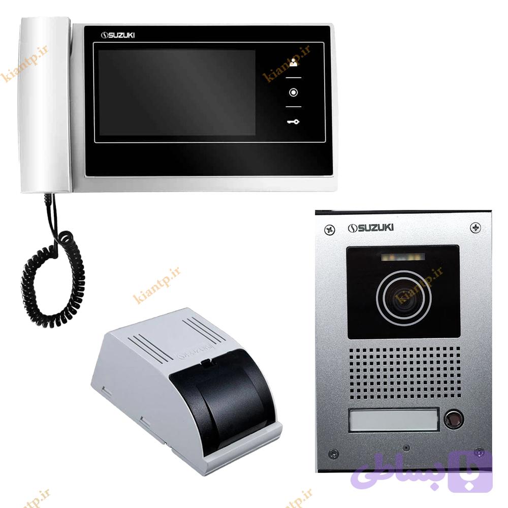 پکیج آیفون تصویری سوزوکی SZ-727M با حافظه 7 اینچی از 1 تا 5 واحد رنگ سفیدمشکی