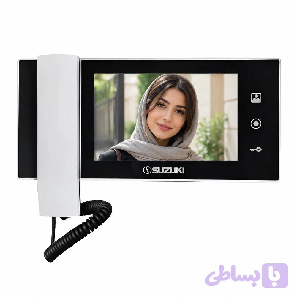 پکیج آیفون تصویری سوزوکی sz-730i بدون حافظه 7 اینچ 1 تا 5 واحد(سفید مشکی) — تصویر 1