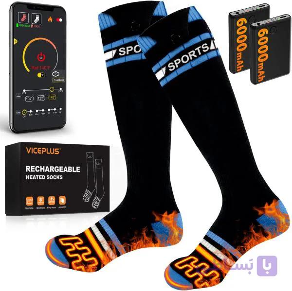 جوراب گرم کن با 2 عدد پاوربانک (اورجینال ) heated socks — تصویر 1