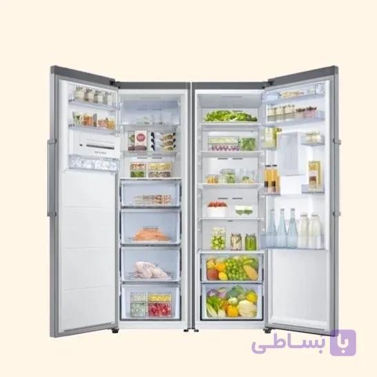 یخچال فریزر دوقلو سامسونگ مدل RR39M73107F و RZ32M71207F رنگ سیلور