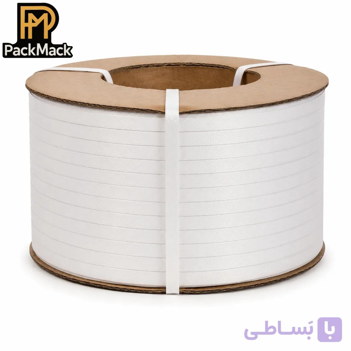 تسمه بسته بندی پلاستیکی ماشینی سفید سایز ۱۰ فاقد خاک صنعتی