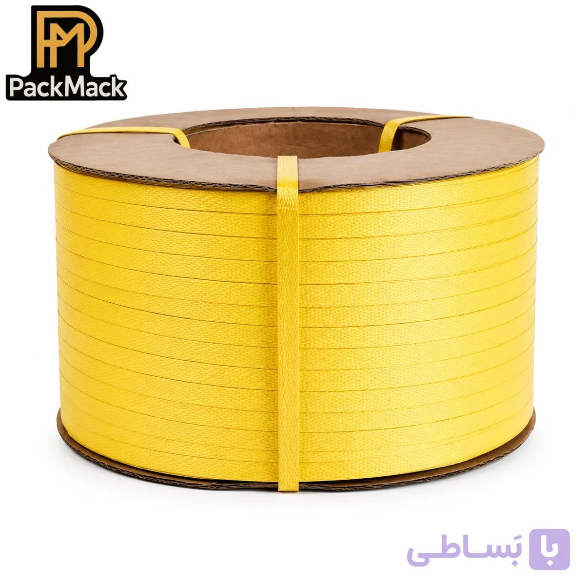 تسمه بسته بندی پلاستیکی ماشینی زرد سایز ۱۲ فاقد خاک صنعتی