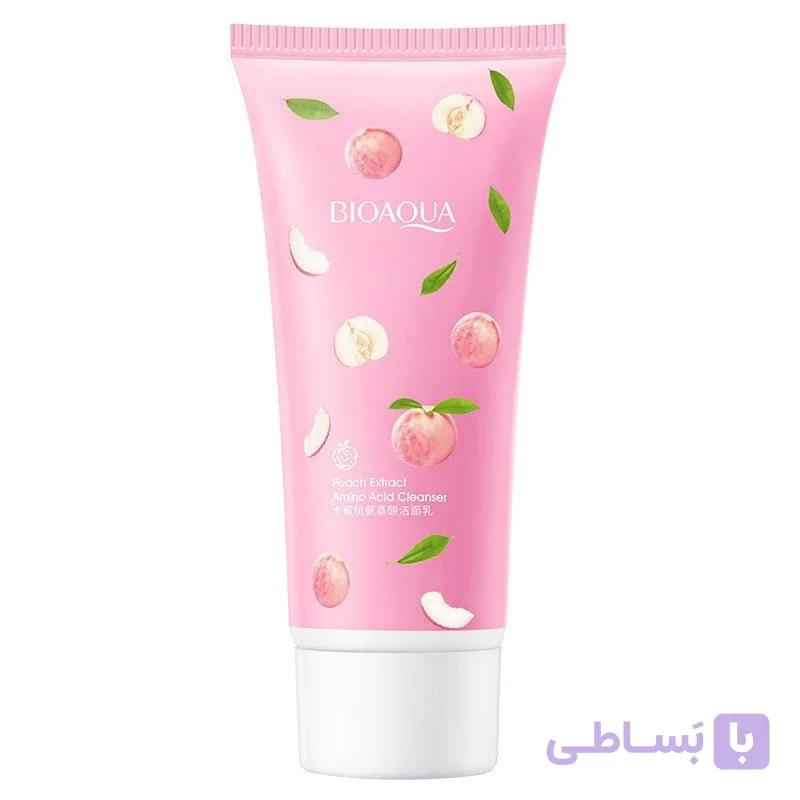 فوم شست و شو صورت بایو آکوا مدل PEACH وزن 250 گرم — تصویر 1