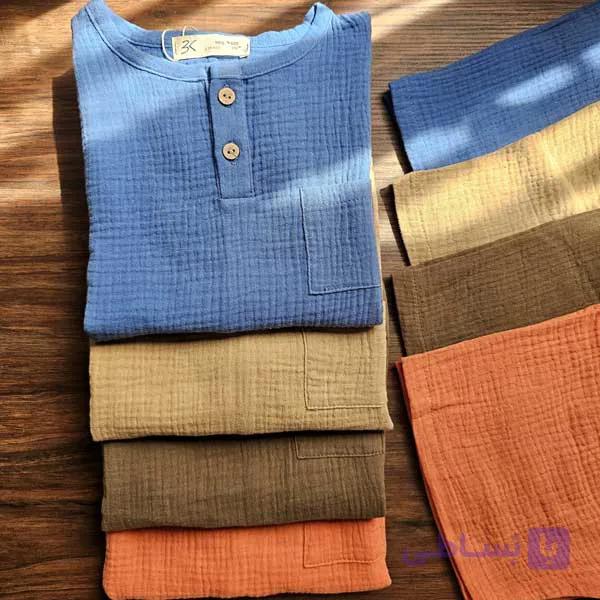 تیشرت شلوارک اسپرت بچه گانه موسلین کد 2847 — تصویر 1