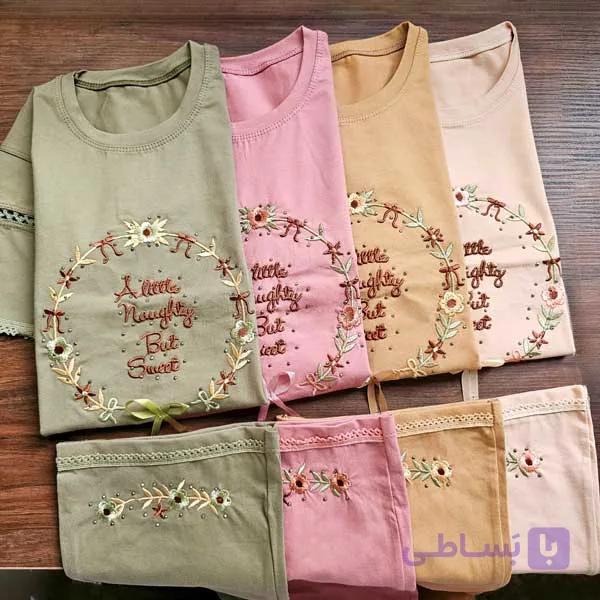 ست بلوز شلوار دخترانه بچه گانه گلدوزی کد 2856 — تصویر 1