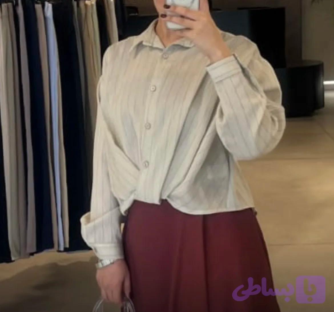 شومیز زنانه استین بلند جنس پارچه لطیف و خنک برند دومیم