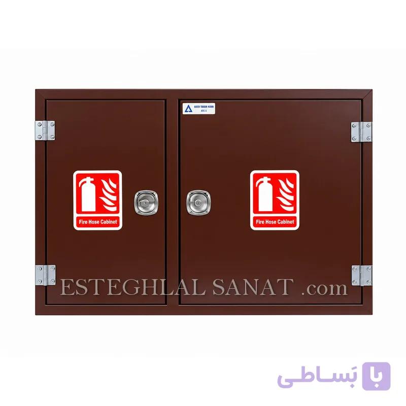 جعبه آتش نشانی دوقلوی آهنی طلق دار آدر توان مدل ATC5