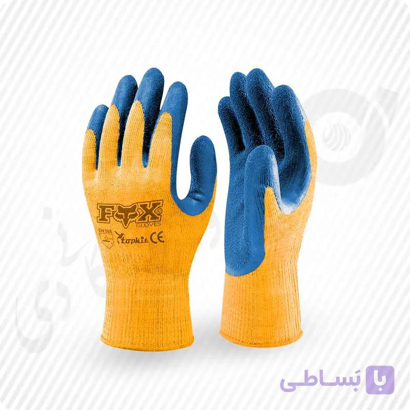 دستکش ضد برش کف مواد لتکس سبک FOX ( کد: 2121 ) — تصویر 1