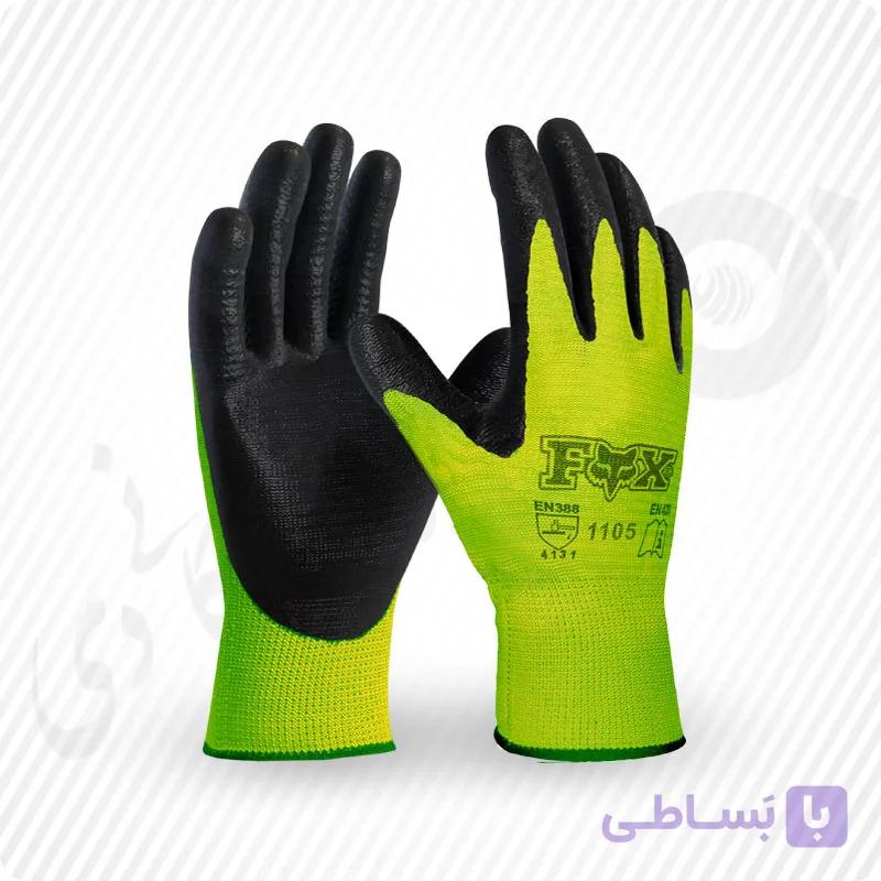 دستکش کار کف مواد نیتریل FOX ( کد: 1105 ) — تصویر 1
