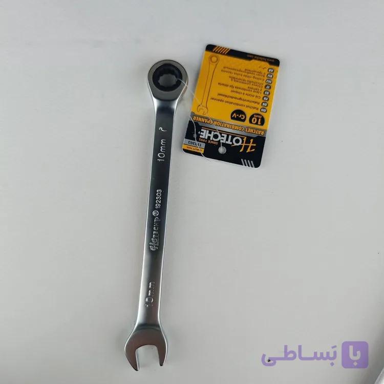 آچار یکسر رینگ جغجغه و یکسر تخت با روکش نیکل سایز 10 _ برند اصلیHotecheهوتچ(192303)