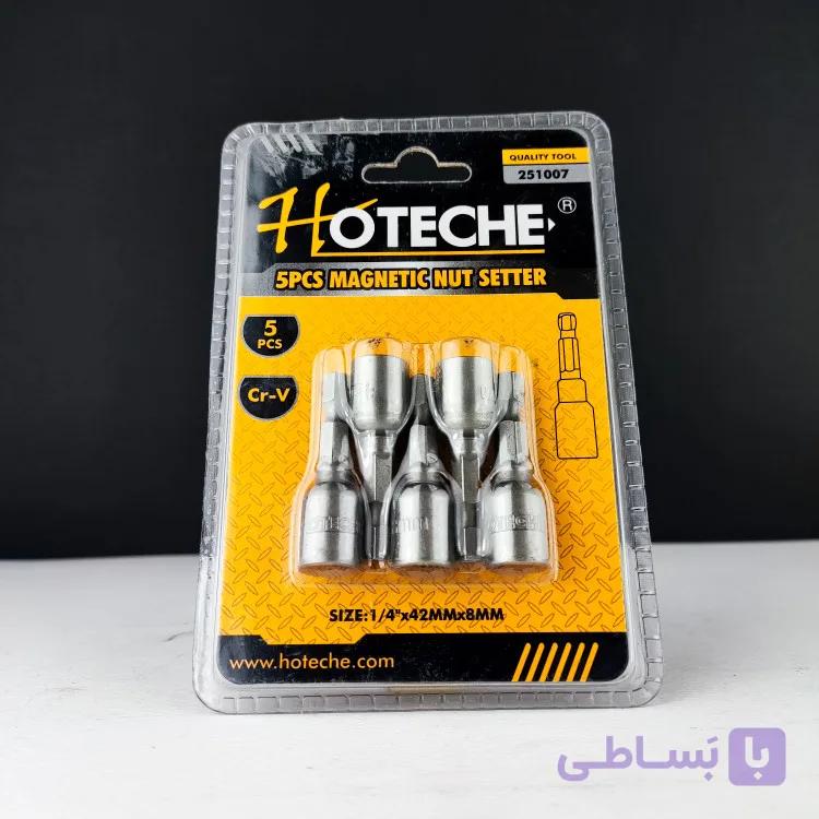 بکس سر دریلی - مغناطیسی - ست 5 عددی - 8 میلی متری- گردن کوتاه - برند اصلی Hoteche هوتچ (251007)