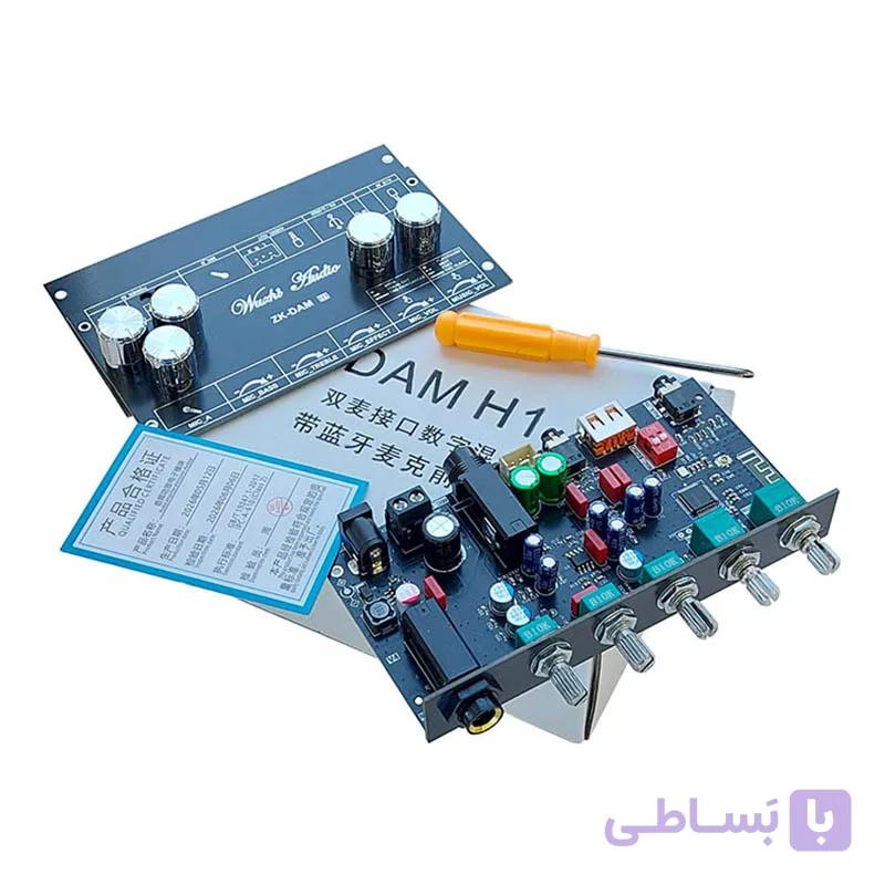پیش تقویت کننده آمپلی فایر (پری آمپلی فایر) بلوتوث دار برند Wuzhi مدل ZK-DAM H1 با ورودی میکروفون و USB — تصویر 1