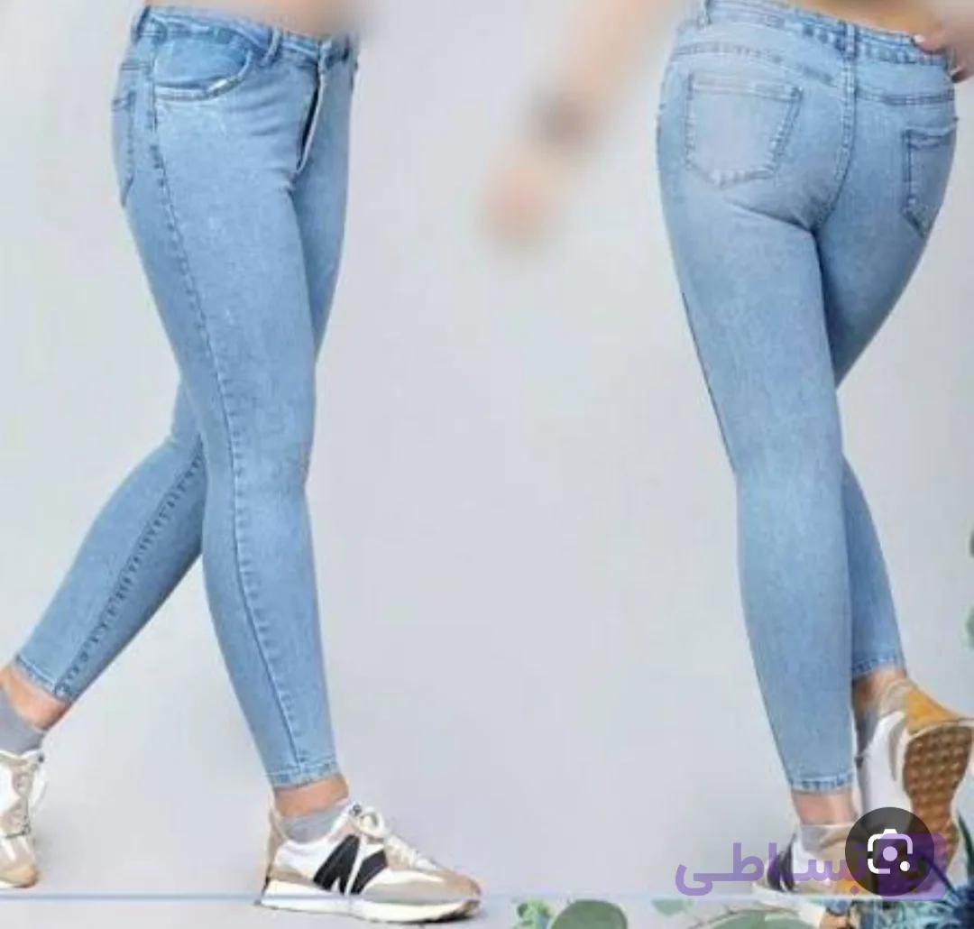 شلوار زنانه اسکینی آبی روشن قد 90 رویال جین1594