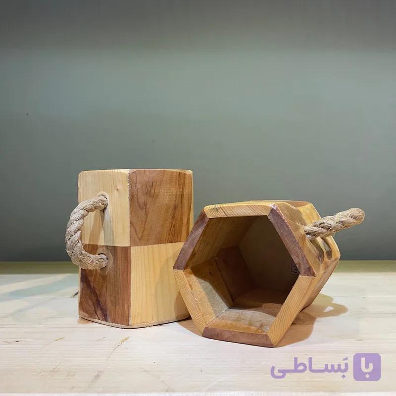 لیوان چوبی شطرنجی ، جای قاشق و چنگال ، جامدادی رو میزی ،